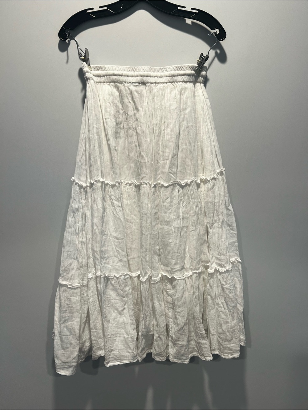 White Tiered Maxi Skirt - Lightweight - Picture 3 of 5